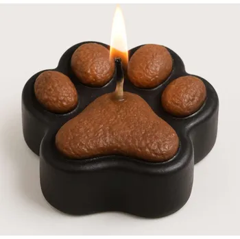 Svíčka Vonná svíčka Psí tlapička | 25 g | Svíčkománie3D | Barva: Hnědo-černá