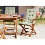 Sada 2 venkovních polstrů na sedadlo/opěradlo světle zelená polyester všívaný silný polštář podsedák zahradní židle Beliani