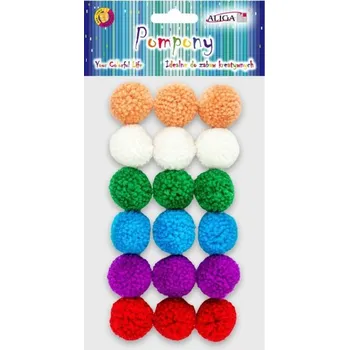 Bambulky plyšové 18ks mix barev, pr. 3cm