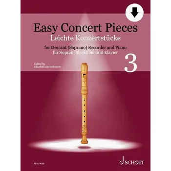 Easy Concert Pieces 3 + Audio Online / snadné přednesové skladby pro zobcovou flétnu a klavír