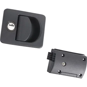 Autozámek Zámek garážových dveří se zapuštěnou rukojetí KUBUS, černý