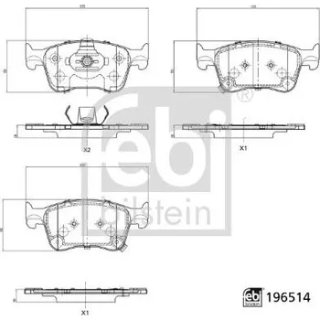 Brzdová destička Sada brzdových destiček, kotoučová brzda FEBI BILSTEIN 196514