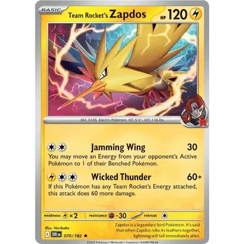 Karetní hra Team Rocket's Zapdos 070/182 - Destined Rivals Typ karty: Holo