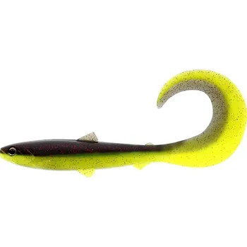 Rybářský háček Gumová Nástraha Westin BullTeez Curltail 10cm 6gr Black/Chartreuse
