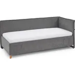 Šedá čalouněná rohová dětská postel s úložným prostorem s roštem 90x200 cm Fun – Meise Möbel ID_1624894