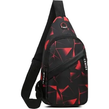 Lehká sportovní crossbody taška 31×16×8 cm Unisex náprsní batoh přes rameno Venkovní cestovní taška s velkou kapsou pro muže i ženy červená