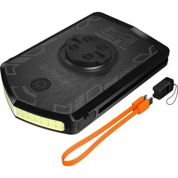 Cyklosvítilna Přední světlo na kolo a powerbanka 5000 mAh 10 W 120 lm Voděodolná svítilna na řídítka s USB-C a Lightning portem 9,5 × 6 × 1,9 cm IPX6