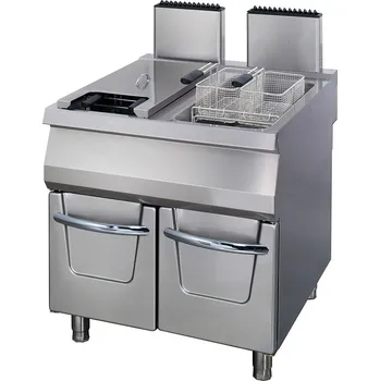 fritéza Maxima Fritéza Premium - 2 x 22 l - plynová - dvojitá - s vypouštěcím kohoutem - hloubka 90 cm