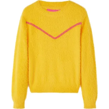 Chlapecký svetr Dětský svetr pletený tmavě okrový 128