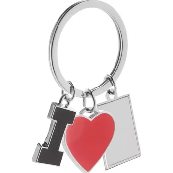I Love přívěšek na klíče - červená / stříbrná - AP873030