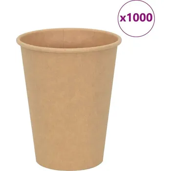Jednorázové nádobí vidaXL Papírové kelímky na kávu 1000 pcs 12oz 300ml hnědé [4102796]