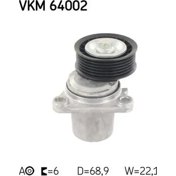 Napínák, žebrovaný klínový řemen SKF VKM 64002