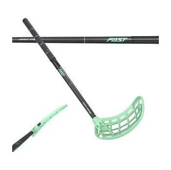 Florbalová hůl Fat Pipe FAST 27 JAB FH2 FRESH MINT Florbalová hůl černá / zelená, Pravá (pravá ruka dole), 101cm (=111cm)