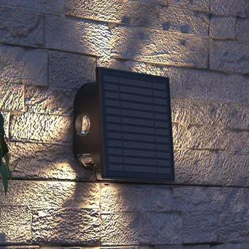 Venkovní osvětlení Calex Solární LED venkovní nástěnné svítidlo Altamura, nepřímé, černé černý LED 0,6 W celkem