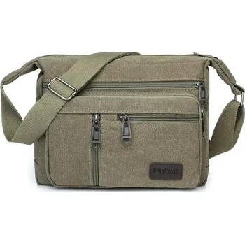 Kabelka Unisex plátěná taška přes rameno 31×11×24 cm Ležérní batoh a crossbody kabelka Pánská dámská cestovní brašna Peněženka do města i na výlety zelená