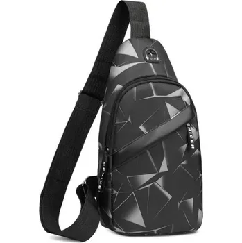 Lehká sportovní crossbody taška 31×16×8 cm Unisex náprsní batoh přes rameno Venkovní cestovní taška s velkou kapsou pro muže i ženy černá