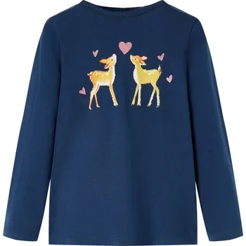 Chlapecké tričko Dětské tričko s dlouhým rukávem námořnicky modré 104