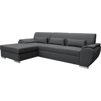 Obývací stěna Sedací souprava, šedá látka, levá, PEDRA ROH