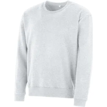 Pánská mikina Mikina přes hlavu bez kapuce HOKAS světle šedý melír S