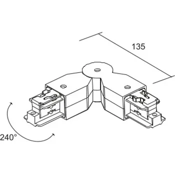 Bodové svítidlo Ivela Úhlová spojka LKM DALI, černá, 3fázová, plast černý - Doprava zdarma