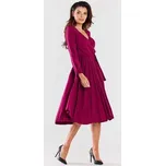 Awama Letní šaty A471 Bordó Basic Fit M