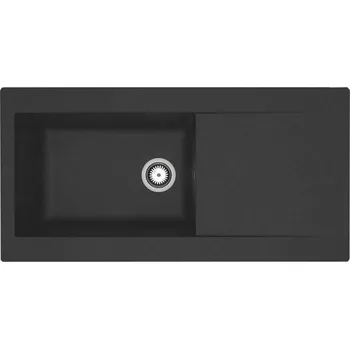 Nerezový dřez Dřez s jednou vaničkou a odkapávací plochou Stradour Černá (100 x 50 cm)