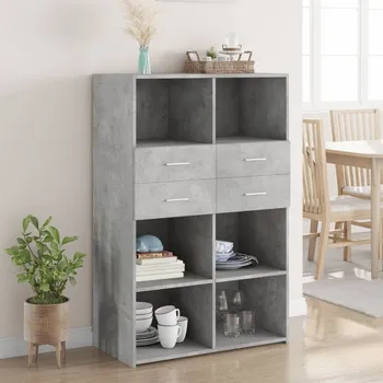 Příborník do zásuvky Skříň highboard betonově šedá 80x42,5x124 cm kompozitní dřevo