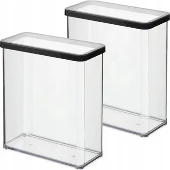 Dóza na potraviny ROTHO SADA 2 KUSŮ NÁDOB NA POTRAVINY PRO SYPKÉ POTRAVINY 3,2L ČERNÁ LOFT