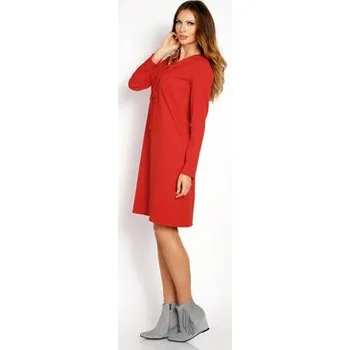 Dámské šaty Awama Koktejlové šaty L010 Červená Basic Fit XL