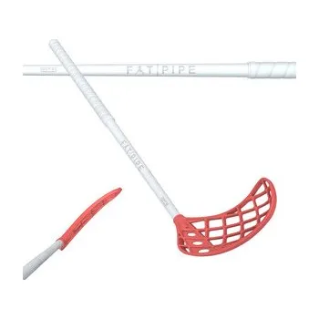 Florbalová hůl Fat Pipe RAW 32 THIN SILK ALMOST RED Florbalová hůl bílá / červená, Pravá (pravá ruka dole), 92cm (=102cm)