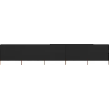 Markýza 5dílná zástěna proti větru textil 600 x 120 cm černá