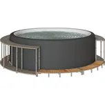 Okolí vířivky s úložným prostorem a dřevěným schůdkem polyratan