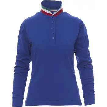 Dámské tričko Payperwear Polokošile Nation s dlouhým rukávem a vlajkou na vnitřní stran límečku Barva: modrá královská - Itálie, Velikost: L