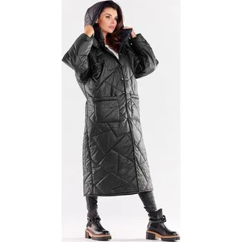 Dámský kabát Awama Kabát A541 Černá Basic Fit S_M