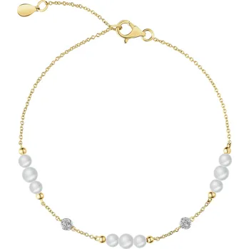 Náramek Zlatý náramek s diamanty a perlami - ryzost 585 - 194.216