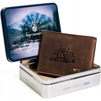 Peněženka Peterson pánská peněženka z přírodní kůže hnědá - muž