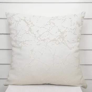Povlak na dekorativní polštářek Dekorační povlak na polštář Parma PM-116 Stříbrný mramor na krémovém 50 x 50 cm