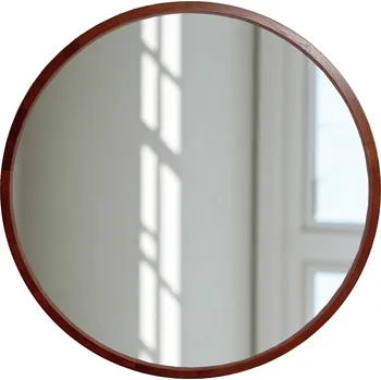 Zrcadlo Zrcadlo nástěnné LEJA kulaté fi575 OŘECH do předsíně obývacího pokoje STYLOVÉ