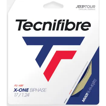 Struna na výplet tenisové rakety TECNIFIBRE Multifilamentový tenisový výplet X-One Biphase 1,24 mm přírodní BÉŽOVÁ