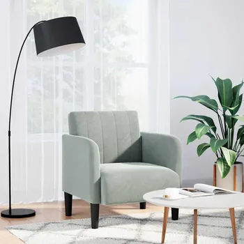 Nábytek Rozkládací křeslo s područkami světle šedé 54 cm Velvet