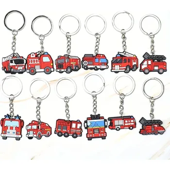 Sada - Přívěsky hasičská auta 12ks