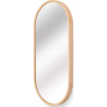 Zrcadlo Zrcadlo koupelnové zrcadlo LEJA oválné dřevěné BOROVICE 80x38 STYLOVÉ