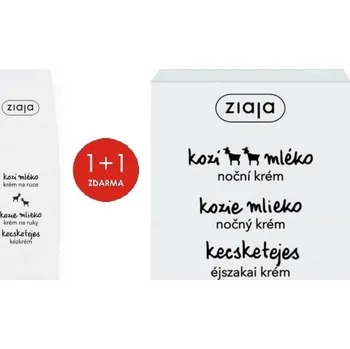 Pleťový krém Ziaja Kozí mléko regenerační noční krém 50 ml + kozí mléko krém na ruce a nehty 80 ml suchá pokožka, duopack