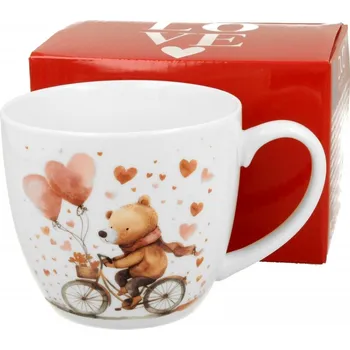 Porcelánový hrnek BEAR ON BIKE 460 ml v papírové krabičce
