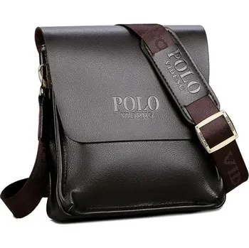 Pánská vertikální kožená crossbody taška 24×21×7 cm Ležérní obchodní polo taška přes rameno Dokumentová taška Paul Elegantní trendy brašna na každý den hnědá