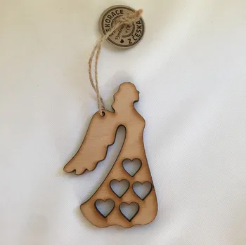 Vánoční dekorace Anděl dřevěný 11 cm