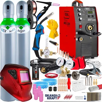 Svářečka INVERTOROVÁ SVÁŘEČKA IDEAL MIG 225 PRO MAG MMA TIG PÁJENÍ HLINÍKU