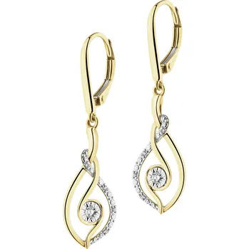 Náušnice Náušnice ze žlutého a bílého zlata s diamanty - 0,07 ct - ryzost 585 - 220.912