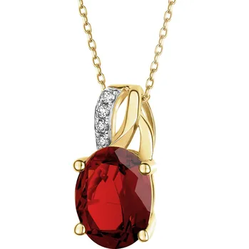 Přívěsek Zlatý přívěsek s brilianty a granátem - ryzost 585 - 103.852