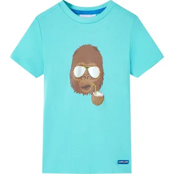 Chlapecké tričko Dětské tričko s krátkým rukávem akvamarínové 92